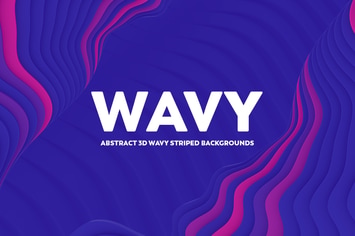 Abstract 3D Wavy Striped Backgrounds 