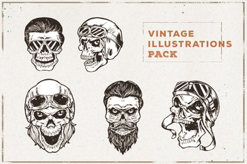 Vintage Skull Illustration Pack