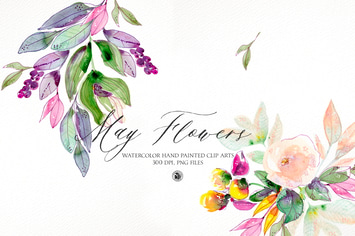 May Flowers - watercolor floral set