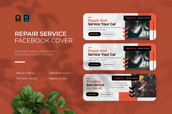 Repair And Service | Facebook Cover