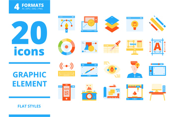 Graphic element Flat icons packs