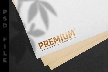 Gold Texture In Paper Logo Mockup