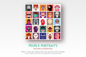 People Portraits vector illustration