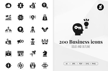 200 Business minimal icons