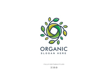 Abstract Leaves Simple Logo Template