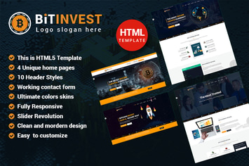 Bitinvest - Bitcoin Crypto Currency Template 