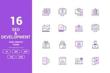 Seo and Development Color Vector Line Icons