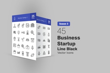 45 Business Startup Line Icons