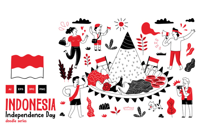  Indonesia Independence Day doodle series 3