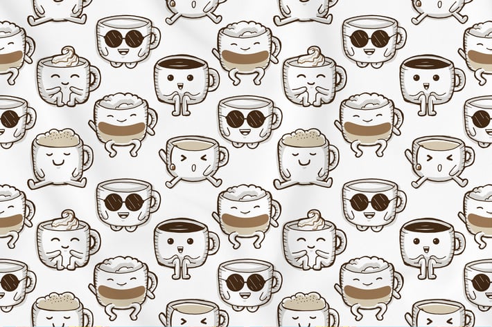 Cute Coffee Seamless Pattern 