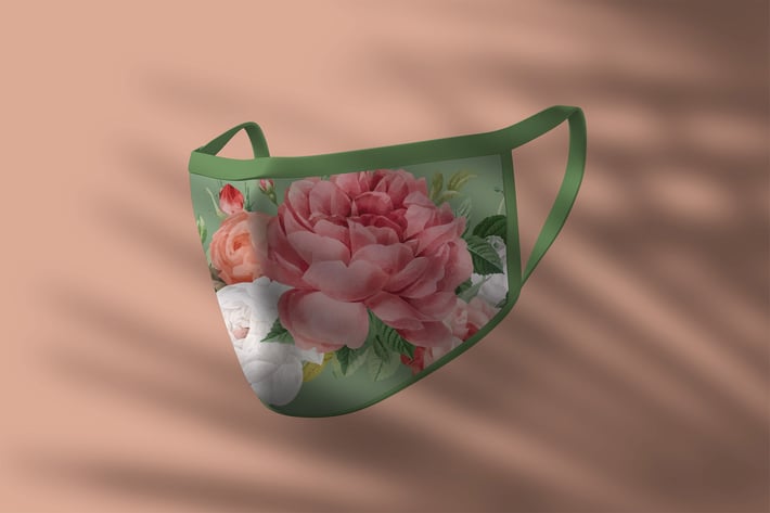 Face Mask Mockup With Shadow Overlays