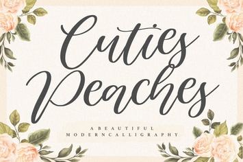 Cuties Peaches - Modern Calligraphy Logo Font