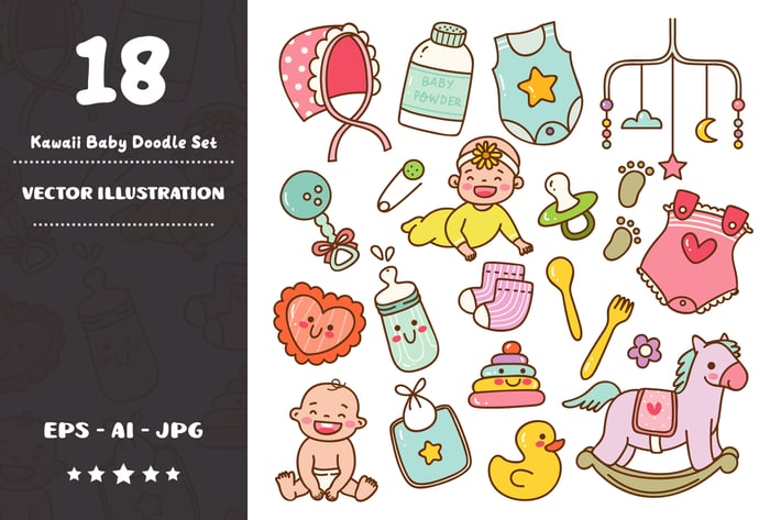 Kawaii Baby Doodle Set