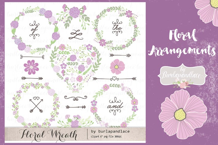 Floral arrangements purple Vector