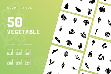 Vegetable Glyph Icons
