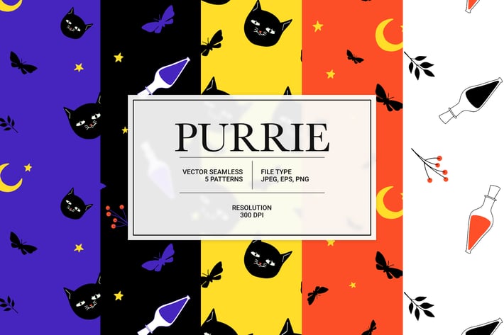 Purrie – Magic collection of vector patterns