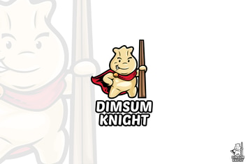 Dimsum Knight Cartoon Mascot Logo