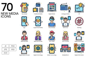 70 New Media Icons