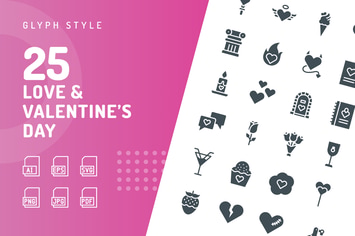 Love & Valentine's Day Glyph Icons