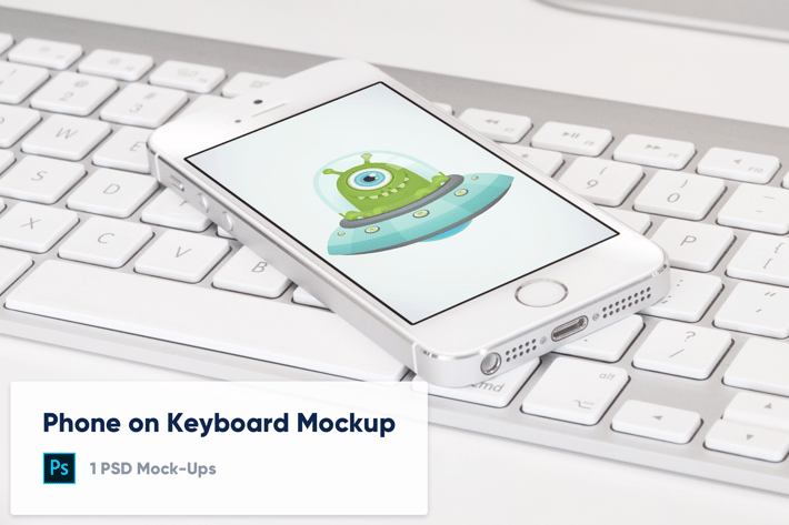 Phone on the computer keyboard