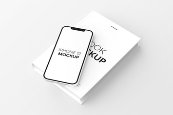 Book & iPhone 12 Mockup