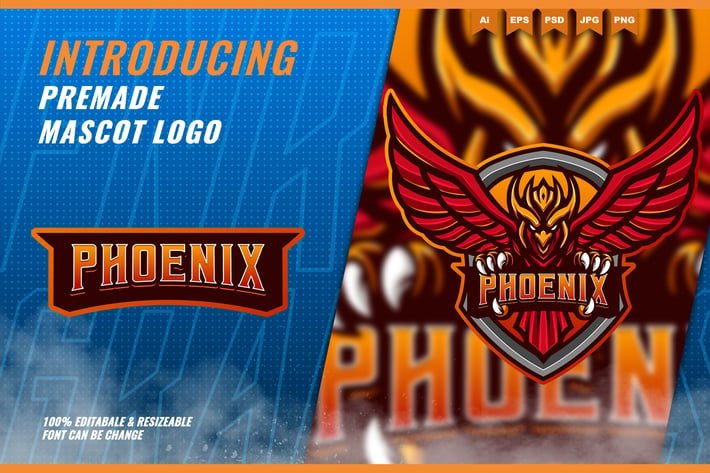 Guardian Phoenix - Mascot Esport Logo Template