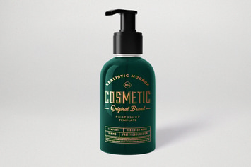 Cosmetic Dispenser Bottle Mock-Up Template