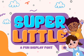 Super Little - Fun Display Font with Shadow