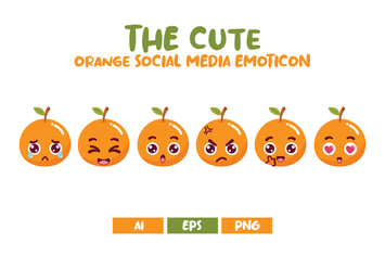 Cute Orange Social Media Emoticon