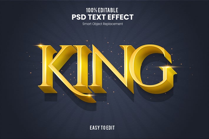 King - Elegant 3D PSD Text Effect 