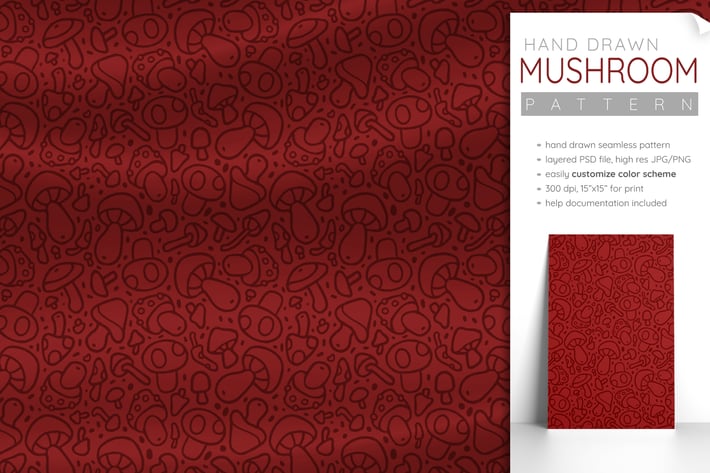 Seamless Pattern Mushroom Fall Food Magic