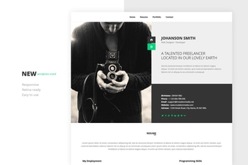  NEW Retina Ready WordPress Vcard Theme 