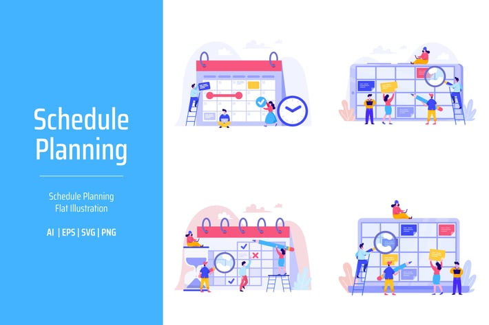 Schedule Planning Flat Illustration
