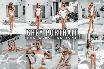 Moody Grey Portrait Photoshop Actions
