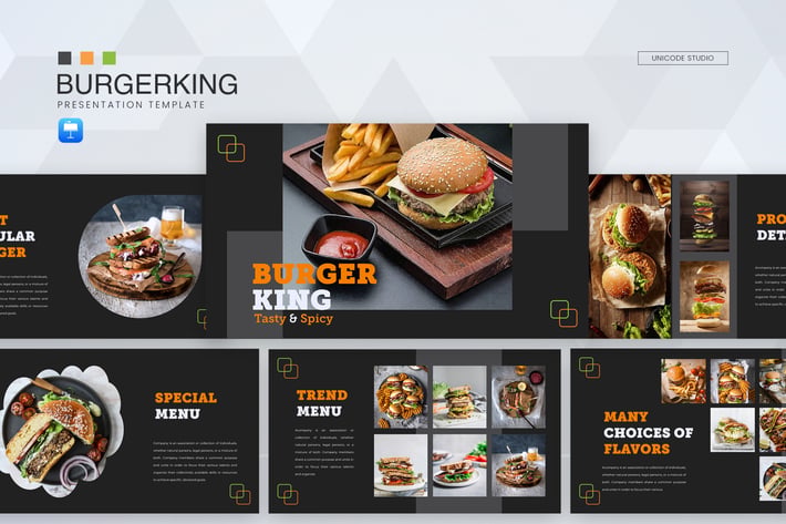 Burgerking - Food Keynote Template 