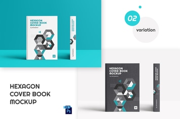 Hexagon Cover Book Mockup 