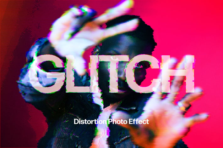 Glitch Distortion Photo Effect