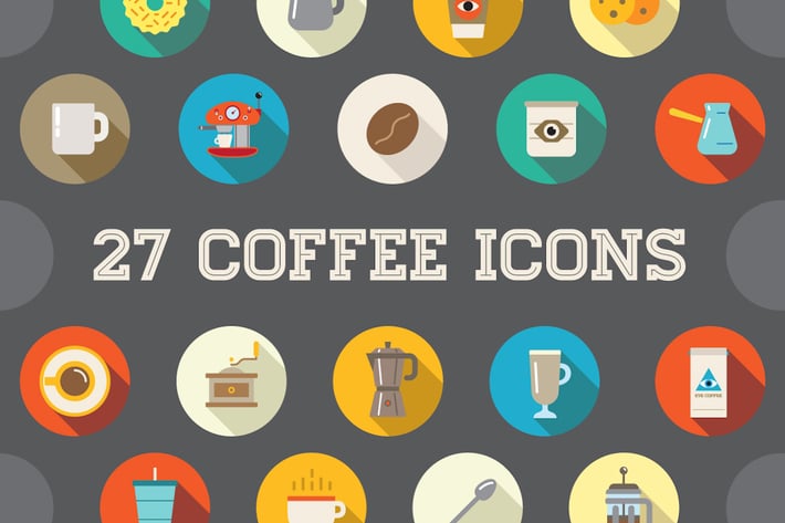 27 Vector Coffee Flat Icons