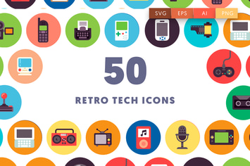 50 Retro Tech Icons