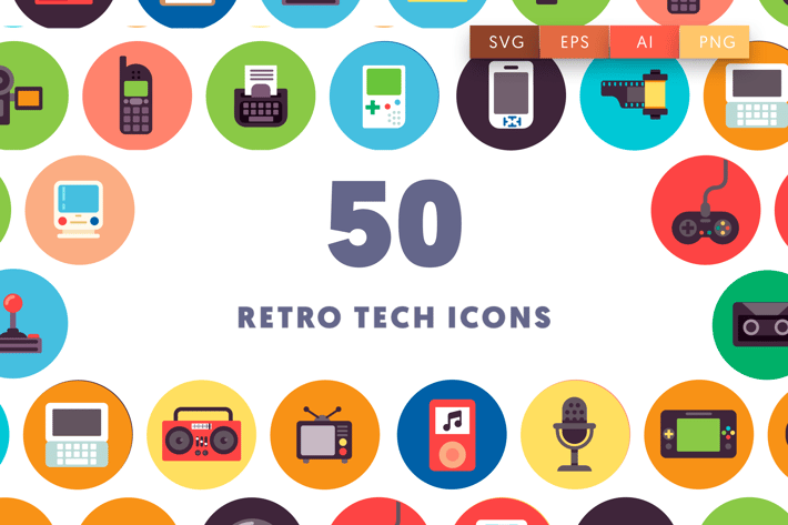 50 Retro Tech Icons