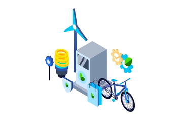 Ecology Isometric Illustration