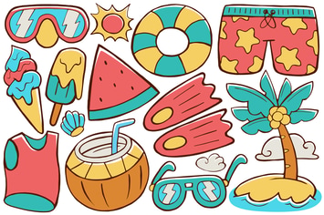 Summer Doodle Vector #01