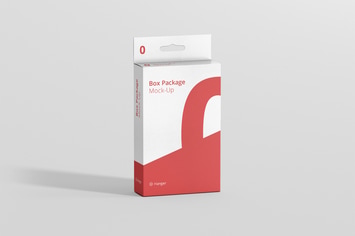 Package Box Mockup - Flat Rectangle with Hanger