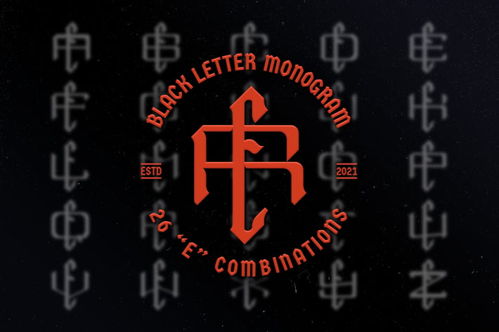 E Black Letter Monogram Logo Vol.3