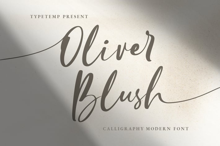 Oliver Blush Calligraphy Modern Wedding Font