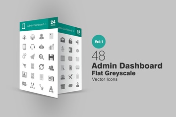 48 Admin Dashboard Greyscale Icons