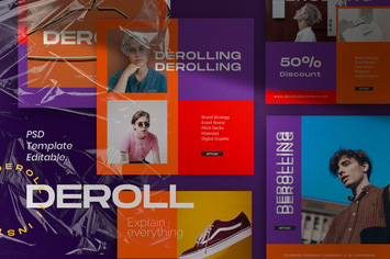 DEROLL PACK 1- Instagram Template + Strories