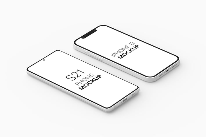 S21 Phone & iPhone 12 Mockup