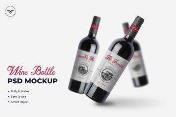 Wine Bottle Mockups Template