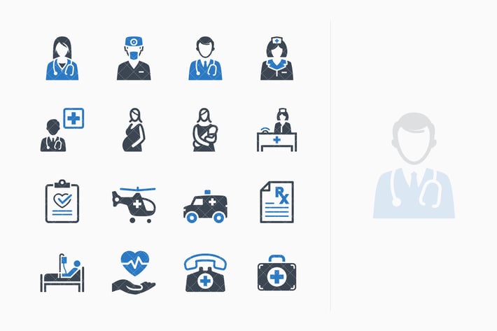 Medical Services Icons Set 1 - Blue Series